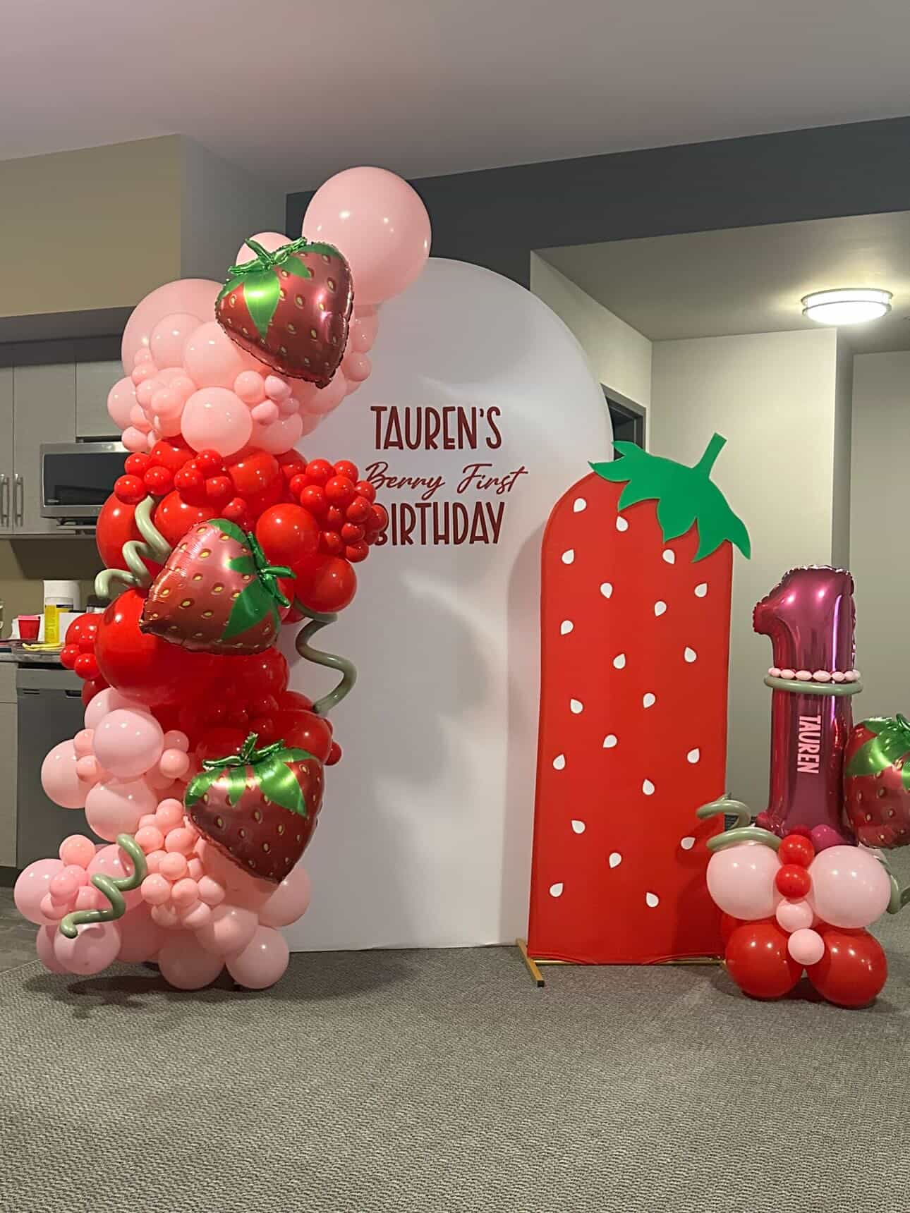 Backdrop and organic garland